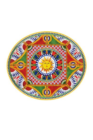 Dolce & Gabbana Casa Carretto Oval Serving Plate in Multicolor | FWRD