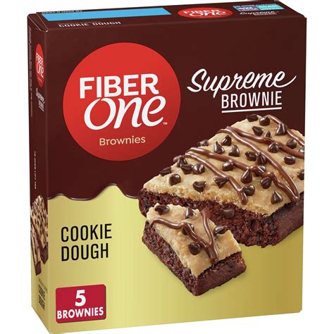 Fiber One Supreme Brownies, Cookie Dough Flavor, 130 Calorie Snack Bars ...