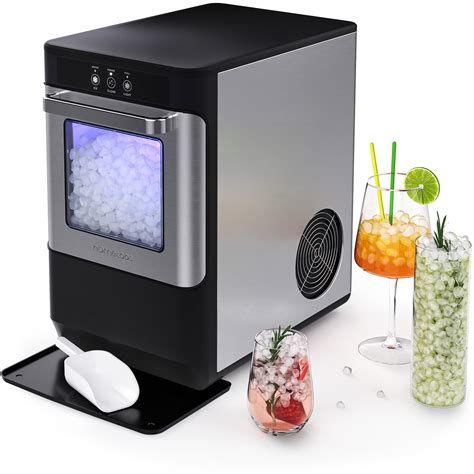 hOmeLabs Countertop Nugget Ice Maker - Stainless Steel with Touch Screen - Portable and Compact ...