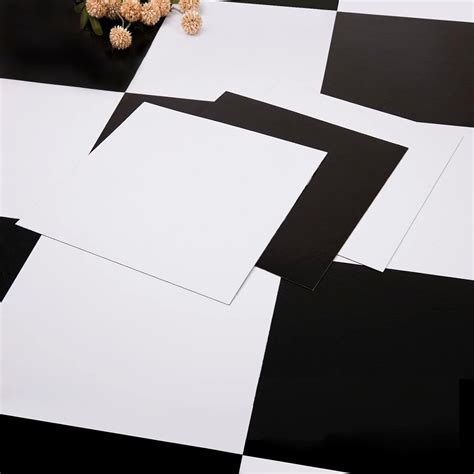 Alow Peel and Stick Floor Tile, 20pcs Black and White Self -Adhsive ...