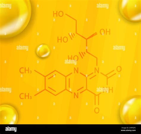 Vitamin B2 chemical formula. Vitamin B2 Realistic chemical molecular structure Stock Vector ...