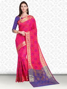 Buy Divastri Self Design Bhagalpuri Silk Blend Magenta Sarees Online ...