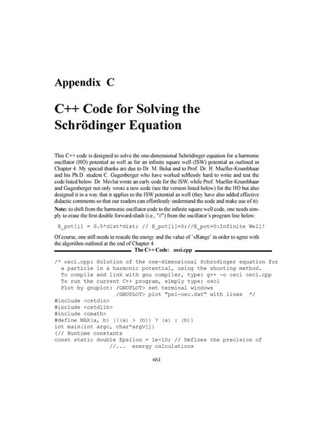 Quantum Mechanics Concepts and Applications C - Appendix C C++ Code for ...
