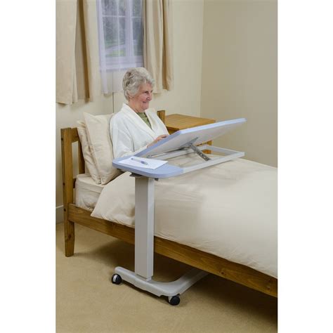 NRS Healthcare EasyLift Overbed /Over Chair Table Modern Blue N43589 ...