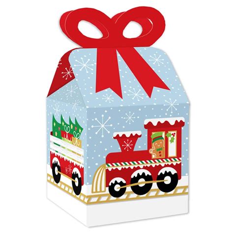 Big Dot of Happiness Christmas Train - Square Favor Gift Boxes ...