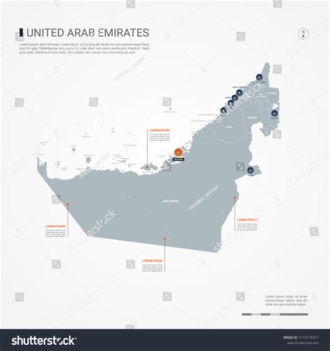 United Arab Emirates Uae Map Borders Stock Vector (Royalty Free) 1114116917 | Shutterstock