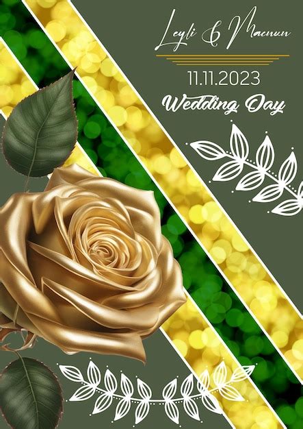 Convite de casamento PSD rosa dourada 12 | PSD Premium