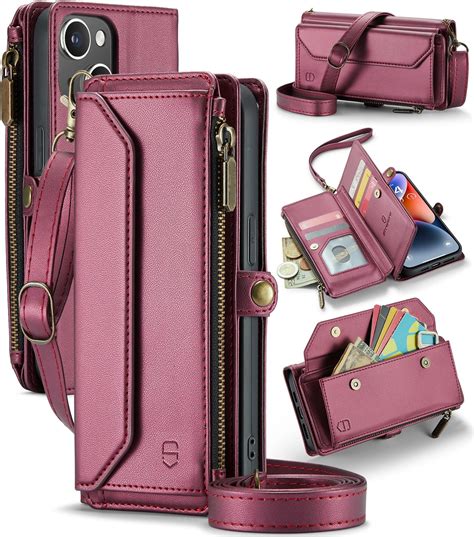 Amazon.com: Strapurs Crossbody Wallet Case Compatible with iPhone 14 ...