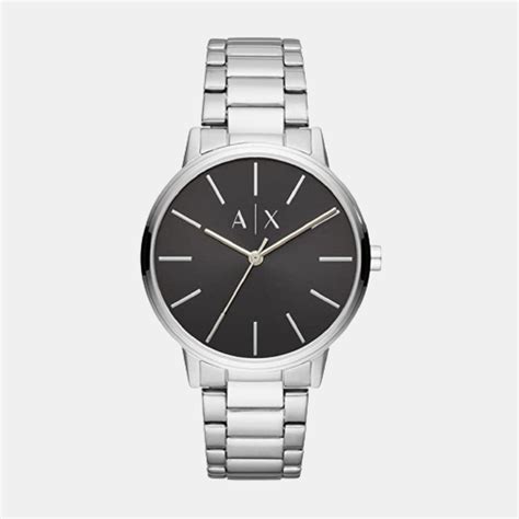Armani Exchange Unisex Quartz Black Dial Analog Stainless Steel Watch ...