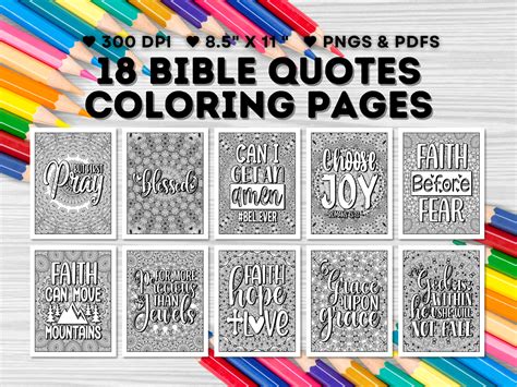 18 Bible Quotes Coloring Pages Graphic by DesignScape Arts · Creative ...
