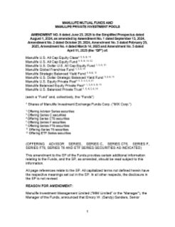 Simplified Prospectus Amendment No. 6 | Manulife Investment Management