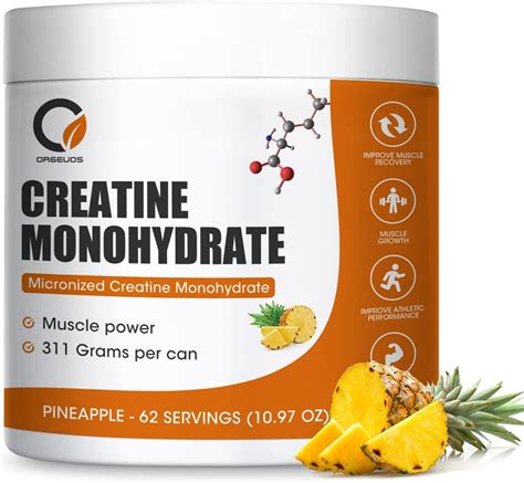 Amazon.com: ORGEUOS Creatine for Women and Men, Micronized Creatine Monohydrate Powder,Reduce ...