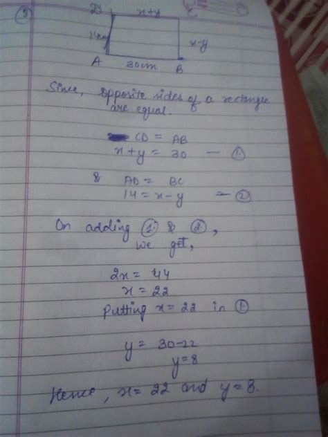 in fig if abcd is rectangle find x and y - Brainly.in