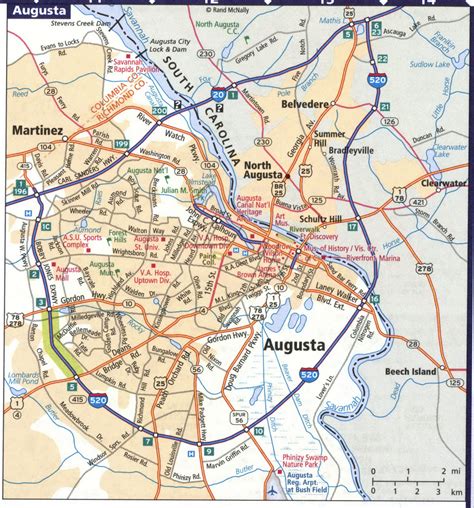 Maps city GA Atlanta, Augusta, Brunswick, Columbus, Macon, Savannah - atlas