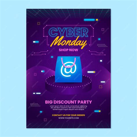 Gradient cyber monday poster template | Premium Vector