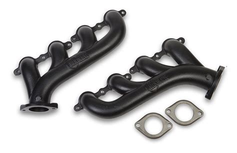 GM LS Exhaust Manifolds w/ 2.25" Outlet - Black Ceramic Finish: GM Performance Motor