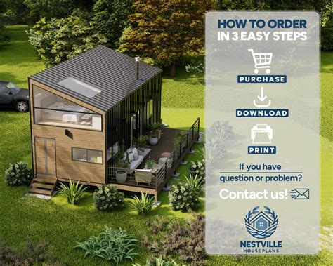 Modern House Plans, 12x30 Cabin House Plans, Tiny House Kit, Tiny House ...