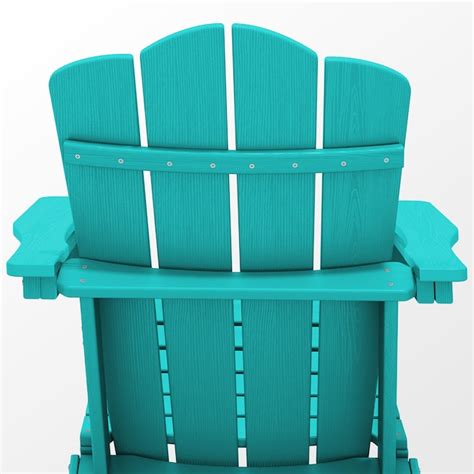 JEAREY Folding Patio Adirondack Chair Stackable Aruba Blue Hdpe Frame ...