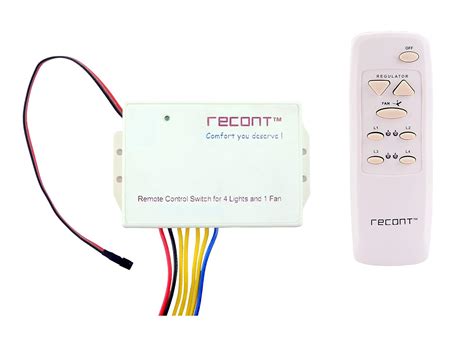 RECONT™ Remote Control Switch in-Wall Module 4 Lights and 1 Fan ...