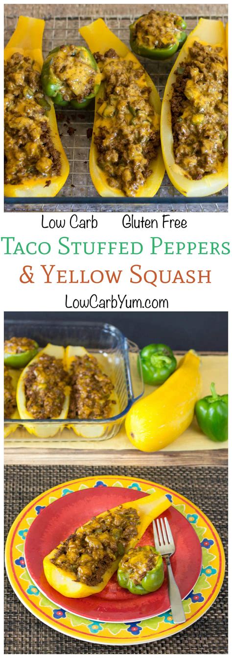 Taco Stuffed Peppers and Yellow Squash Recipe