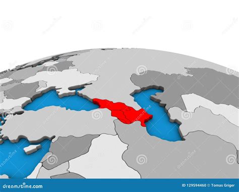 Map of Caucasus Region on 3D Globe Stock Illustration - Illustration of caucasus, political ...