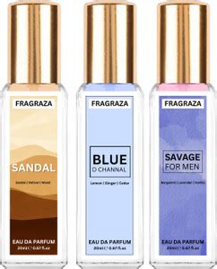 Fragraza Sandal, Blue D Channal, Savage Perfume Combo | Inspired ...