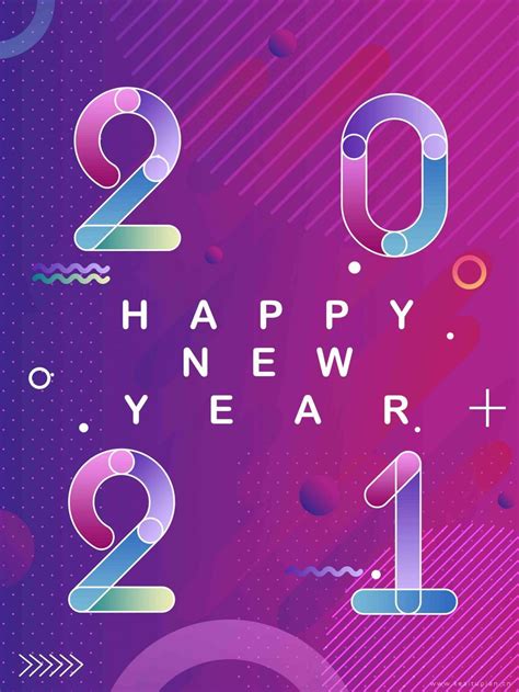 2021新年快乐英文数字创意跨年图片_配图网
