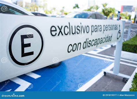 Parking Car Space for Person with Disability, Sign Spelling in Spanish ...