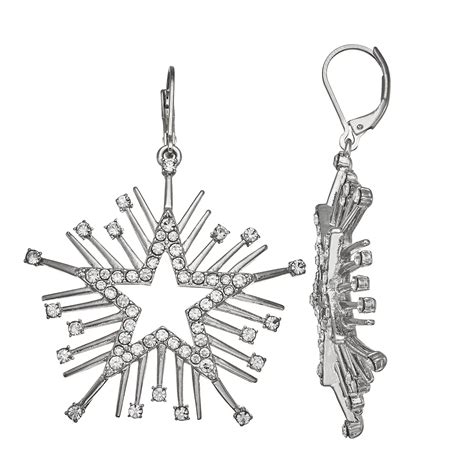 Simply Vera Vera Wang Silver Tone Crystal Starburst Statement Drop Earrings