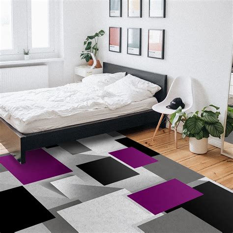 Black Grey And Purple Bedroom