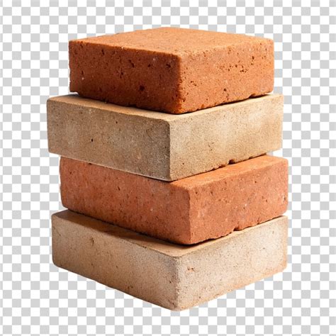 3 stack of bricks on transparent background | Premium AI-generated PSD