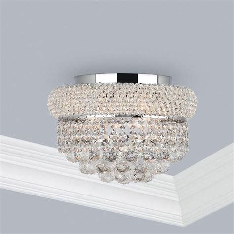Worldwide Lighting Empire 4-Light 12-in Chrome Flush Mount Light at ...