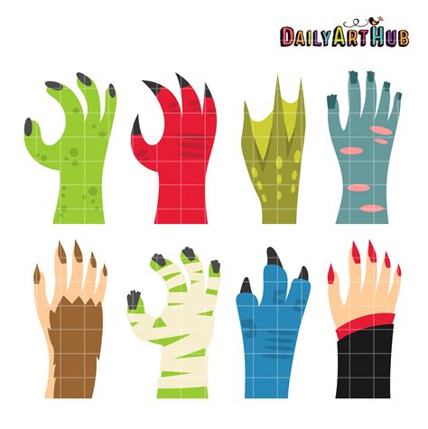 Monster Hands Clip Art Set - Daily Art Hub - Free Clip Art Everyday