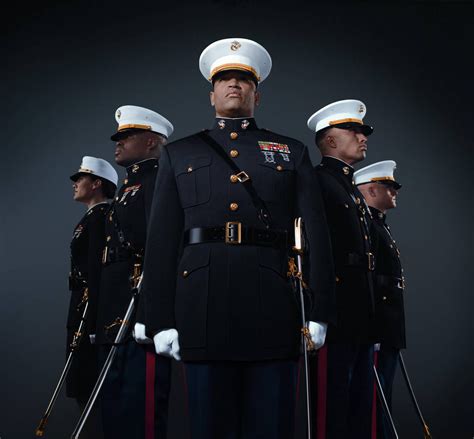 Marine Standing At Attention