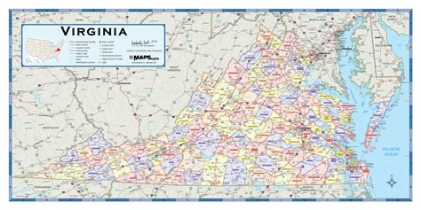 Virginia Counties Wall Map | Maps.com.com
