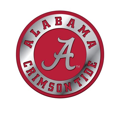Alabama Solid Metal Chrome Color Emblem | Alabama crimson tide football ...