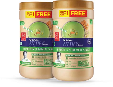 Buy SAFFOLA FITTIFY HI-PROTEIN SLIM MEAL SHAKE PISTACHIO ALMOND BUY 1 ...