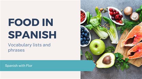 Spanish Food Word List Spanish Vocabulary Worksheets Comida Etsy