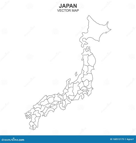 Political Map Of Japan Isolated On White Background Cartoon Vector | CartoonDealer.com #168512175