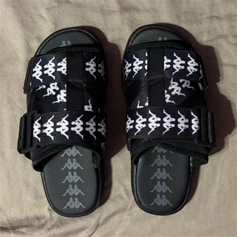 ( KAPPA SLIDES ) “222 Banda Mitel 1 Sandals - Black... - Depop