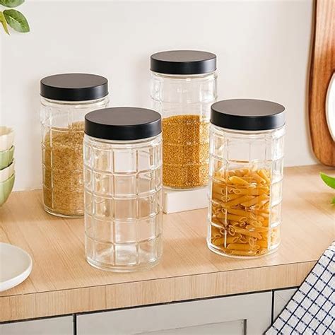 Buy Nestasia Glass Containers for Kitchen Storage Set of 4-1900ml ...