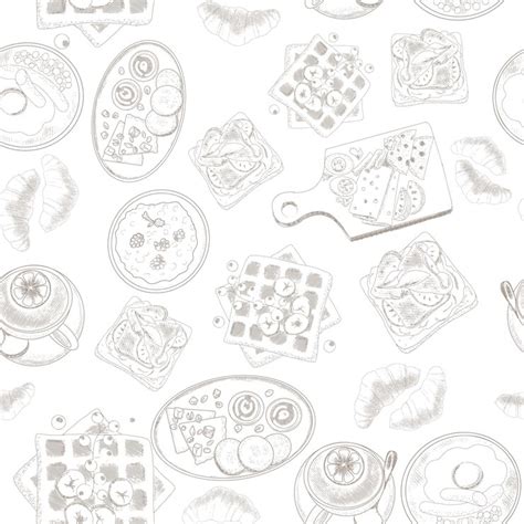 Breakfast menu pattern | Premium Vector