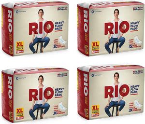 Rio HEAVY Flow Pads Long Wide Thick XL Size from every Angle Sanitary ...