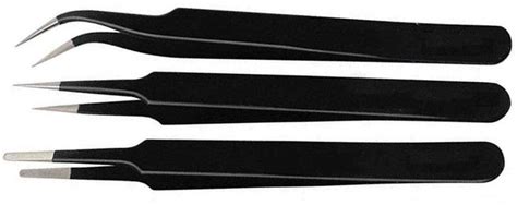 VASUCO Tweezer Curved Bend Straight Blunt Flat Stainless Steel (Powder ...