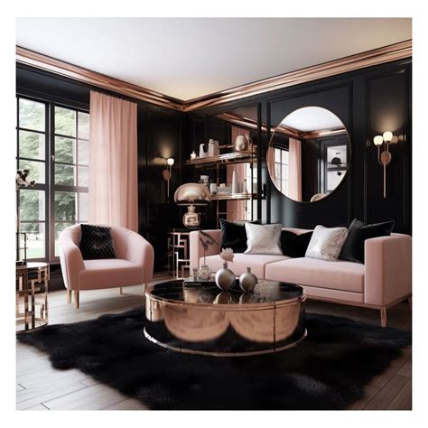 Glamorous Black and Pink Living Room Decor