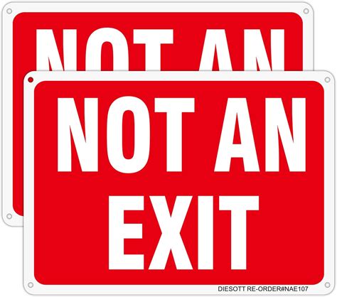 Amazon.com: (5 Pack) Not an Exit Signs for Business 10"x7" Self Adhesive No Exit Sign for Door ...