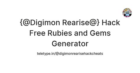 {@Digimon Rearise@} Hack Free Rubies and Gems Generator — Teletype
