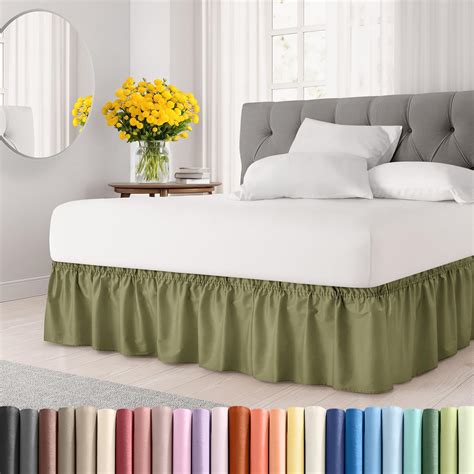 Wrap Around Dust Ruffle Bed Skirt – Sage Green - Made for Full Size ...