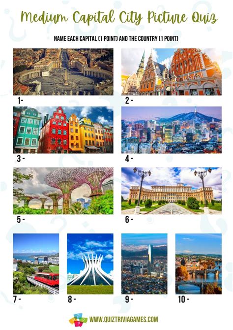 120+ Capital City Quiz Questions and Answers (inc. Picture Rounds) - Quiz Trivia Games