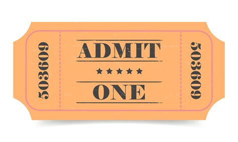 Admit One Vintage ticket template. Retro lottery ticket design with number, coupon for festivals ...